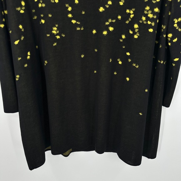 Misook Cardigan Sweater Womens Large Black Yellow Knit Open Front‎ Wrinkle Free - Picture 6 of 12